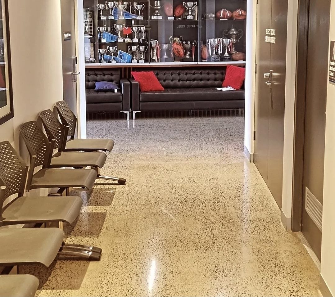 Community sporting club social and trophy room in Brighton with a polished floor after a Blancoz clean